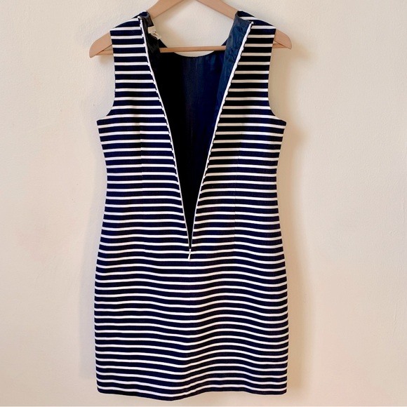 J. Crew—Rhinestone Cotton Linen Striped Sleeveless Sheath Dress (Size 2) - Picture 6 of 7